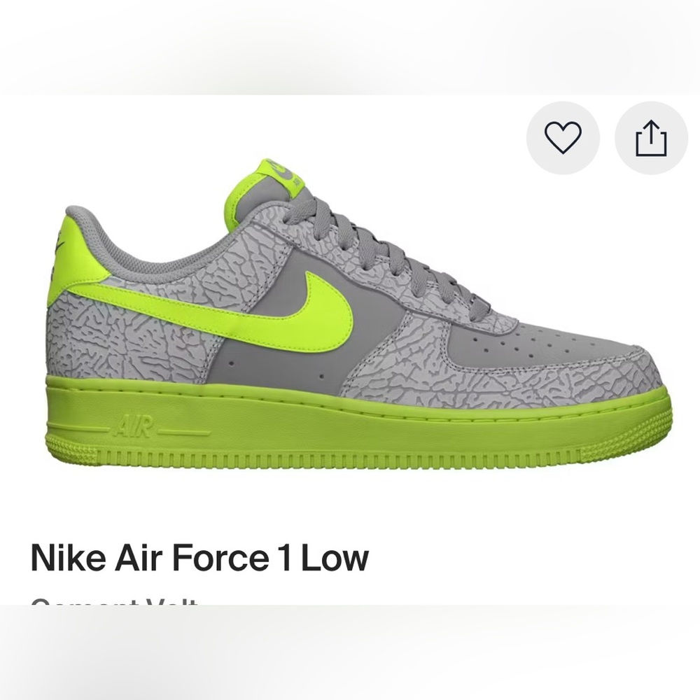 Used. Nike Air Force 1 Low
Cement Volt